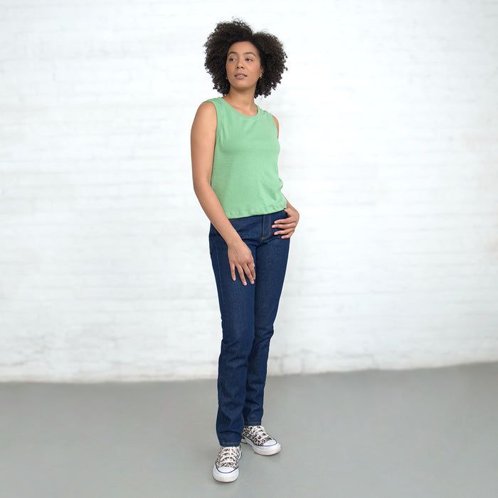 Sleeveless Crop - Jade Supima