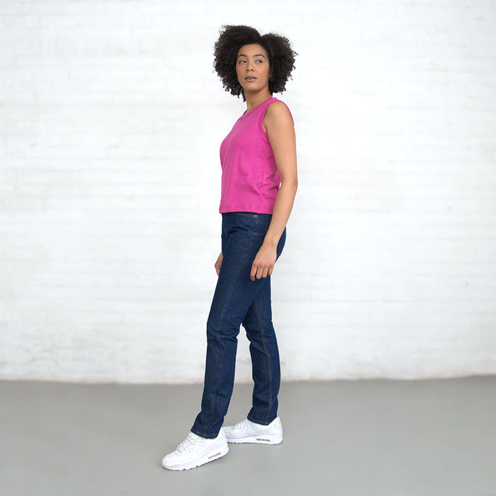 Sleeveless Crop - Magenta Supima