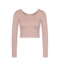 BEIGE SLOGGI EVER INFUSED ALOE CROP TOP LS