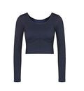 BLACK SLOGGI EVER INFUSED ALOE CROP TOP LS