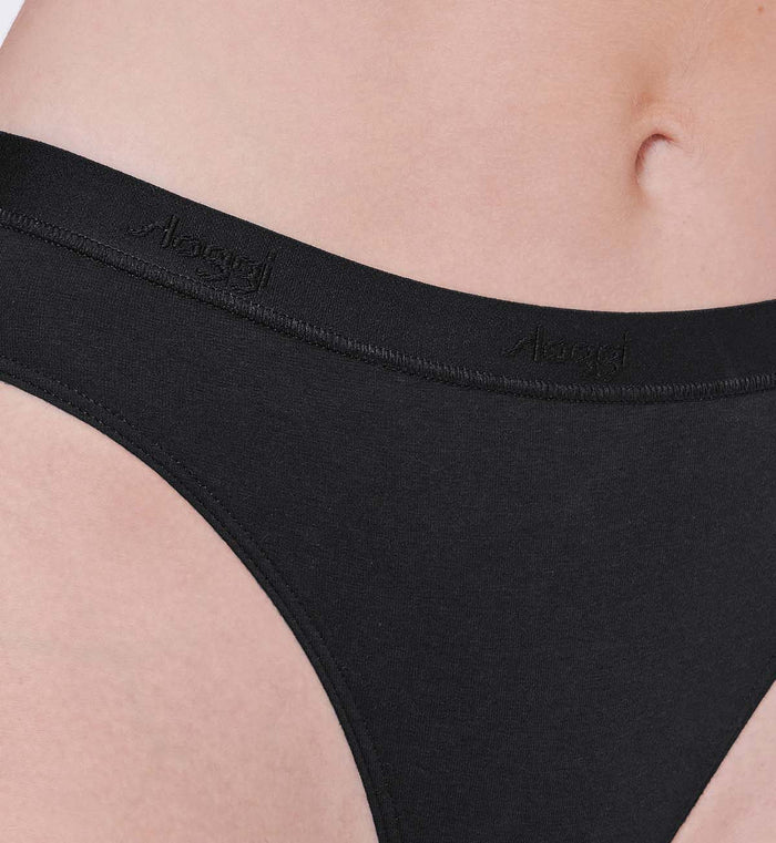 BLACK SLOGGI GO CASUAL HIGH LEG BRIEF