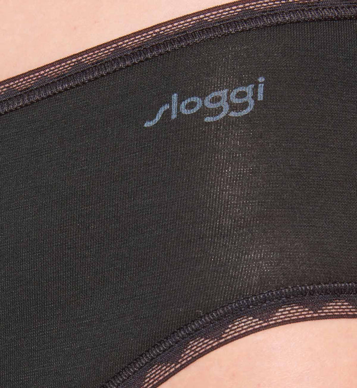 BLACK SLOGGI GO HIGH WAIST 2 PACK