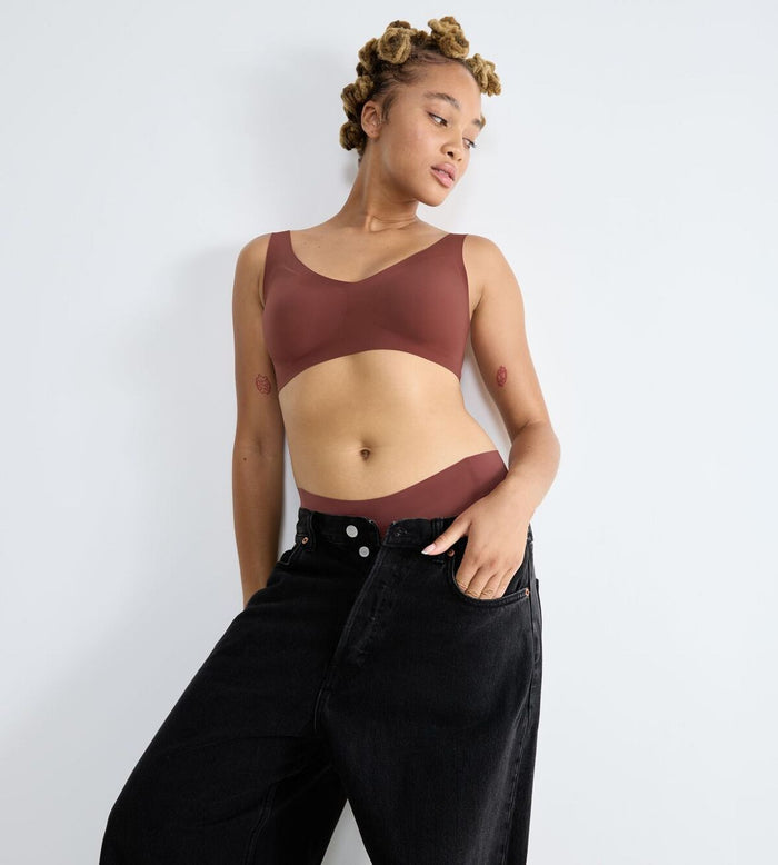 BROWN SLOGGI ZERO FEEL 2.0 BRALETTE
