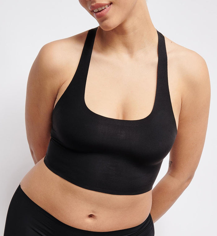 BLACK SLOGGI ZERO FEEL 2.0 RACERBACK TOP