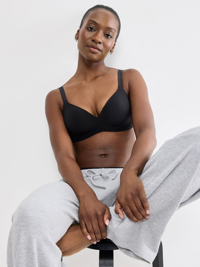 BLACK SLOGGI ZERO FEEL 2.0 THE UP T-SHIRT BRA