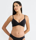 BLACK SLOGGI ZERO FEEL PURE PUSH-UP BRA