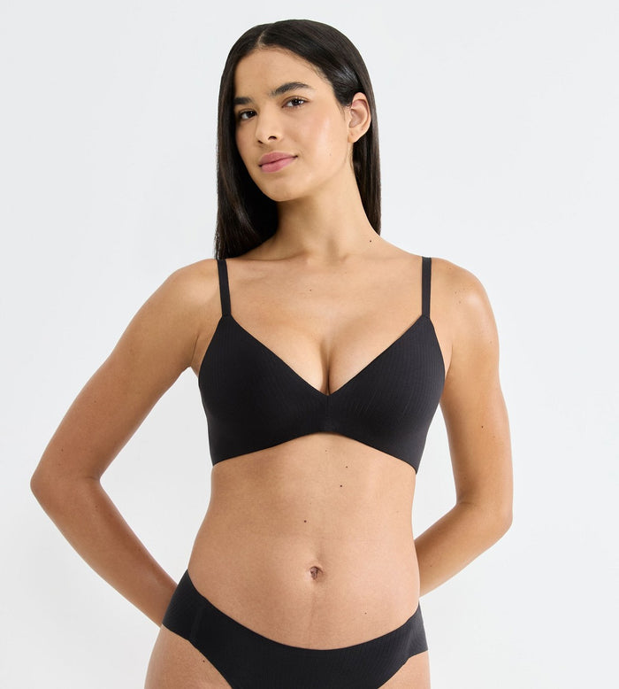 BLACK SLOGGI ZERO FEEL PURE PUSH-UP BRA