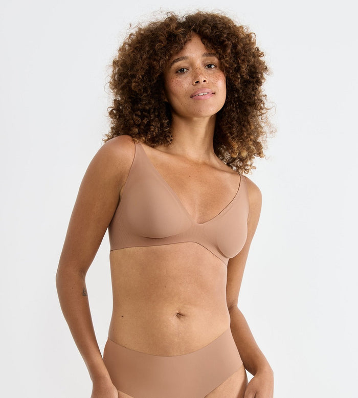 BROWN SLOGGI ZERO FEEL PUSH-UP BRA