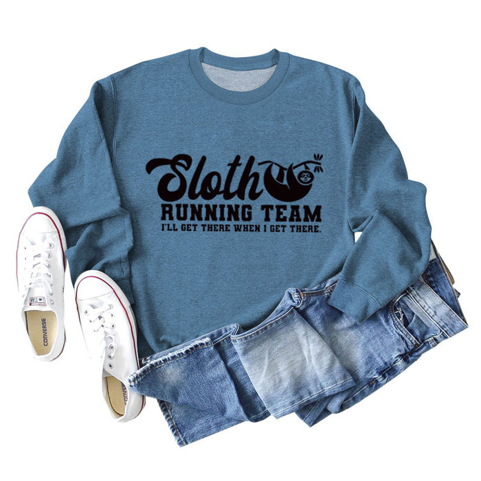 Blue sweater (black font) / S