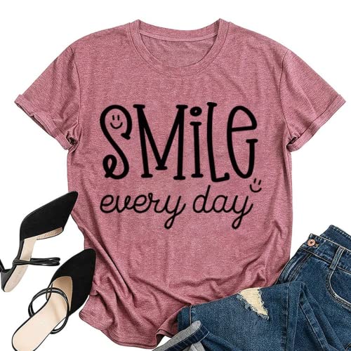 Smile Every Day Shirt Women Be Happy Positivity Motivational T-Shirt