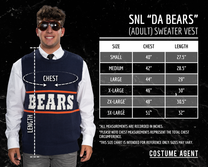 SNL Da Bears Mike Ditka Chicago Bears Sweater Vest