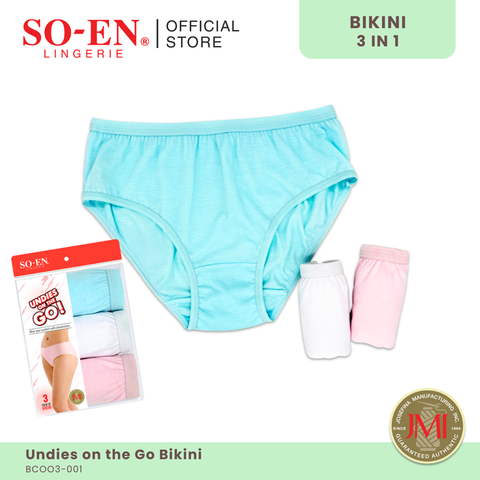 SO-EN 3in1 On the Go Cotton Blend Ladies Essential Bikini
