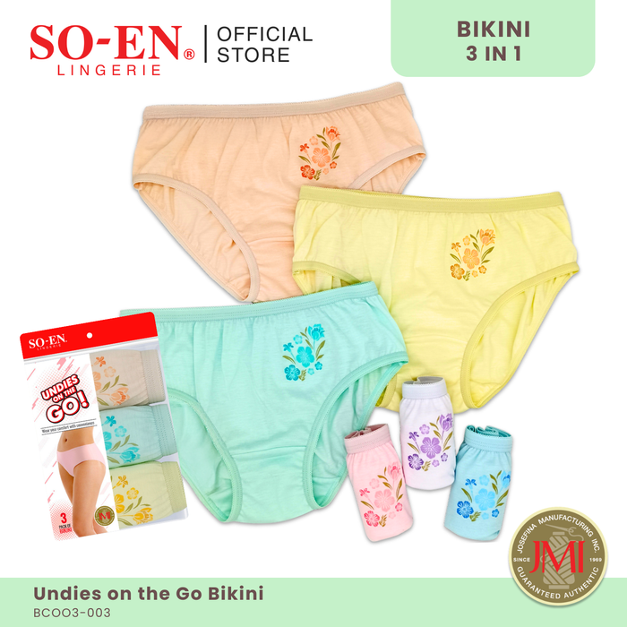 SO-EN 3in1 On the Go Cotton Blend Ladies Essential Bikini