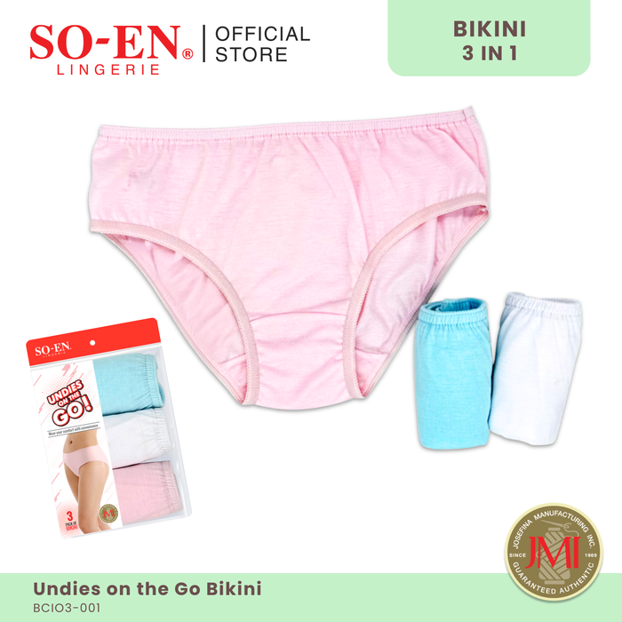 SO-EN 3in1 On the Go Cotton Blend Ladies Essential Bikini