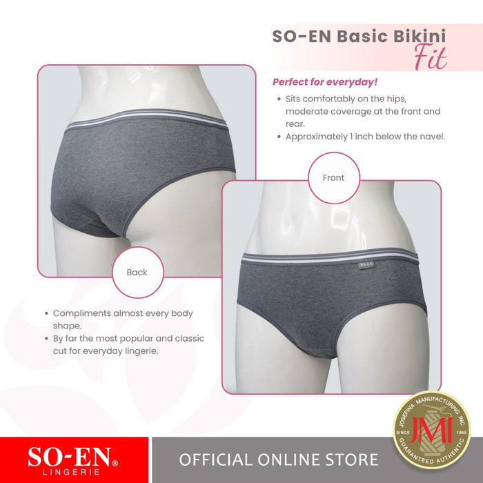 SO-EN BBC Regular 6-in-1 Cotton Blend Bikini Panty Set for Women