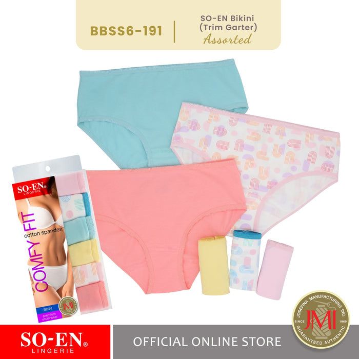 SO-EN BBSS SEASONAL 6-in-1 Cotton Spandex Bikini Panty Set for Women