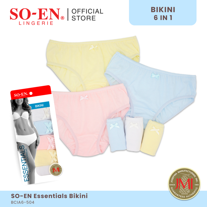 SO-EN BCI Essential 6-in-1 Cotton Blend Bikini Panty Set for Women