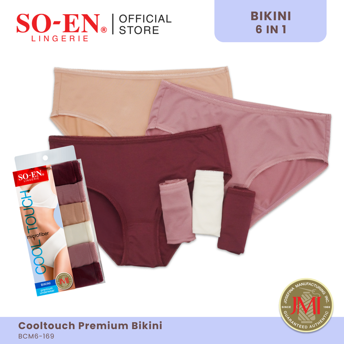 SO-EN BCM Regular 6-in-1 Microfiber Bikini Panty Set for Women