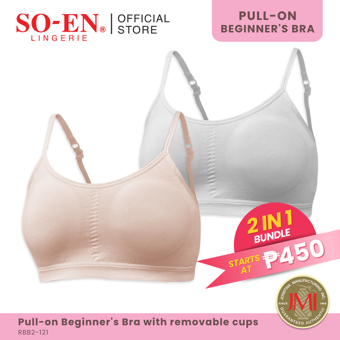 SO-EN Charlotte Children's Beginners Bra with Removable cups & Extendable straps 2PC Bundle Promo