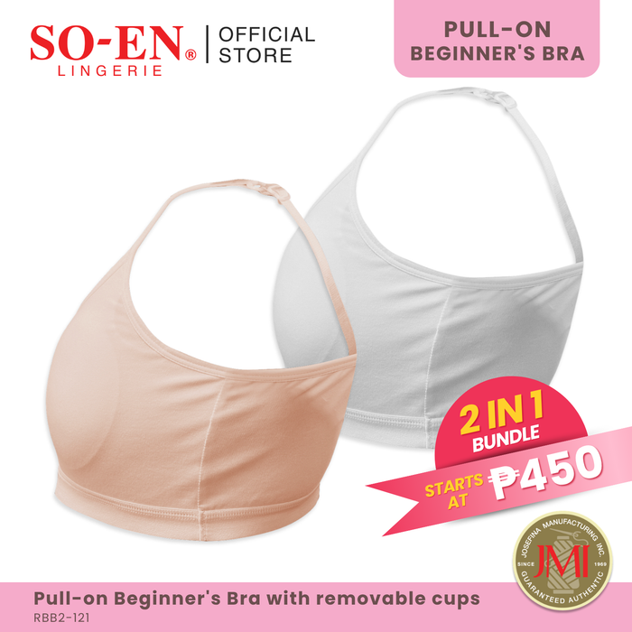 SO-EN Charlotte Children's Beginners Bra with Removable cups & Extendable straps 2PC Bundle Promo
