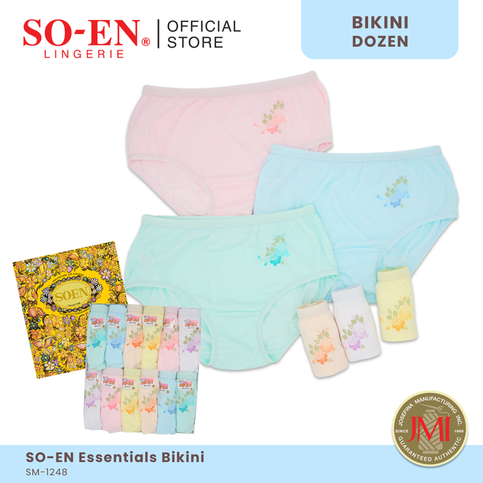 SO-EN SM Essential 12-in-1 Cotton Blend Semi Panty Set for Women