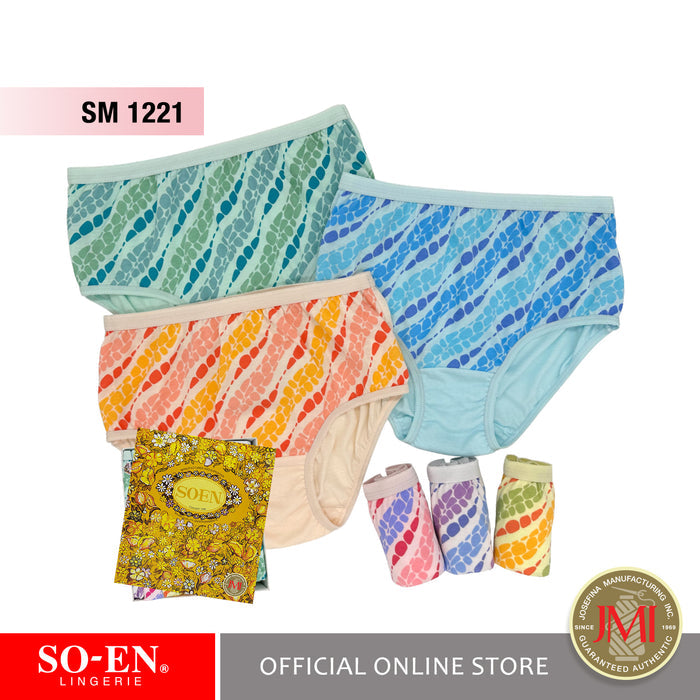 SO-EN SM Essential 12-in-1 Cotton Blend Semi Panty Set for Women