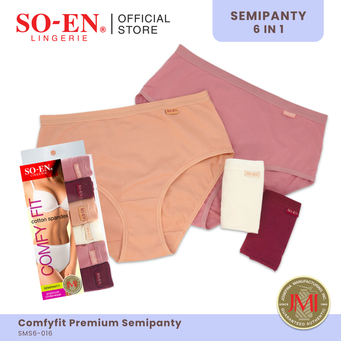 SO-EN SMS Regular 6-in-1 Cotton Spandex  SemiPanty Set for Women