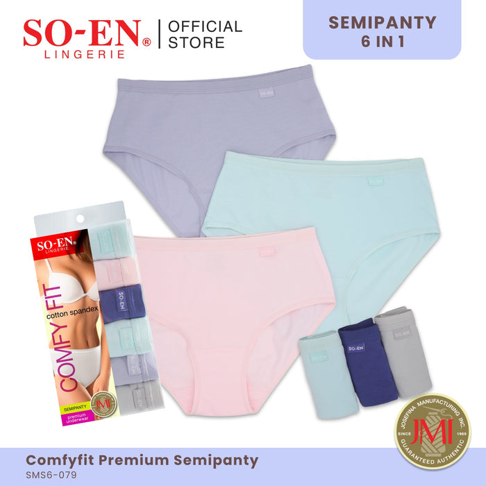SO-EN SMS Seasonal 6-in-1 Cotton Spandex SemiPanty Set for Women