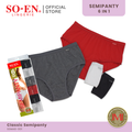 SO-EN SSM Regular 6-in-1 Cotton Blend Semipanty Set for Women