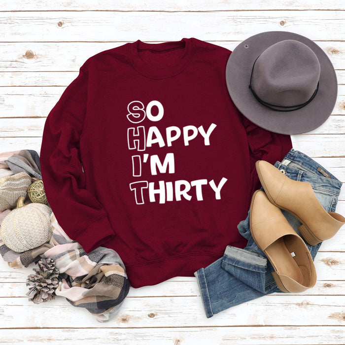 Red wine sweater (white font) / S