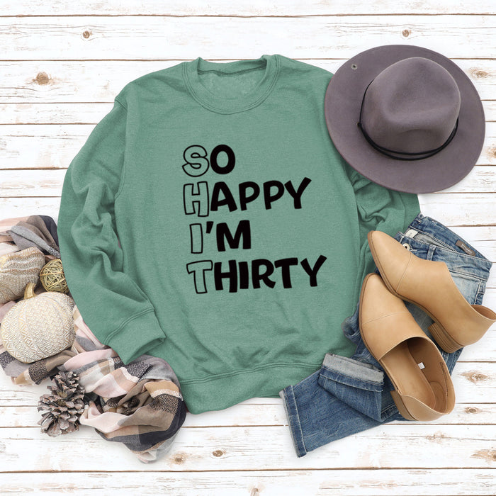 Light green sweater (black font) / S
