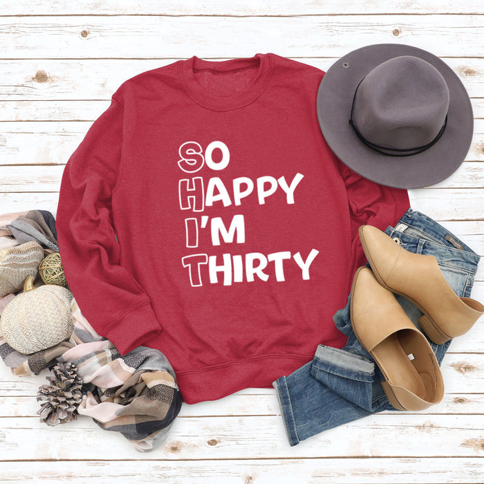 Red sweater (white font) / S