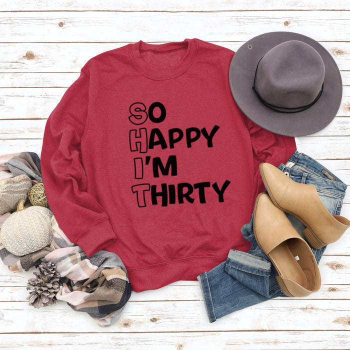 Red sweater (black font) / S