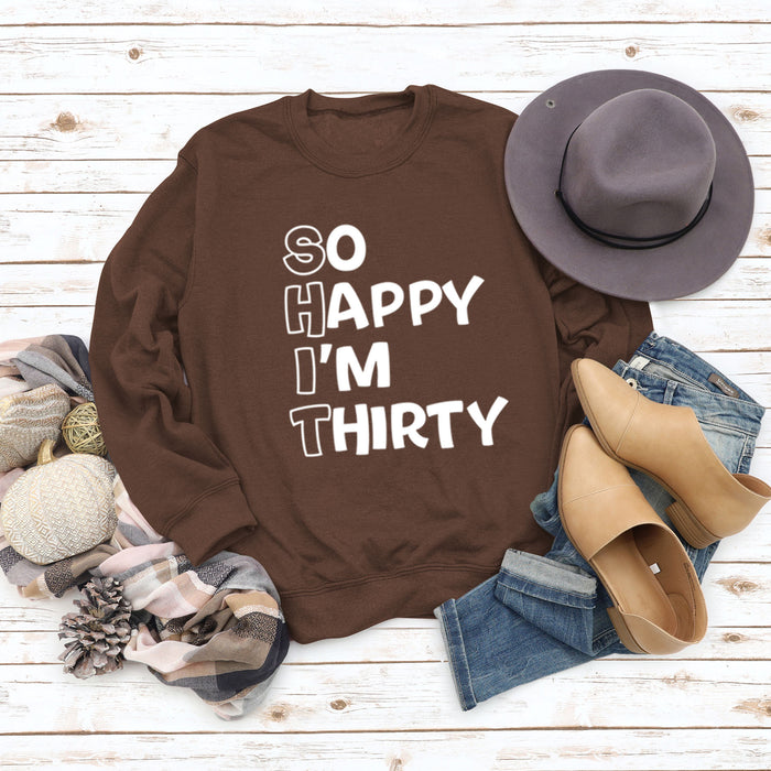 Brown sweater (white font) / S