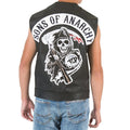 SOA Black Leather Highway Biker Vest-tvso