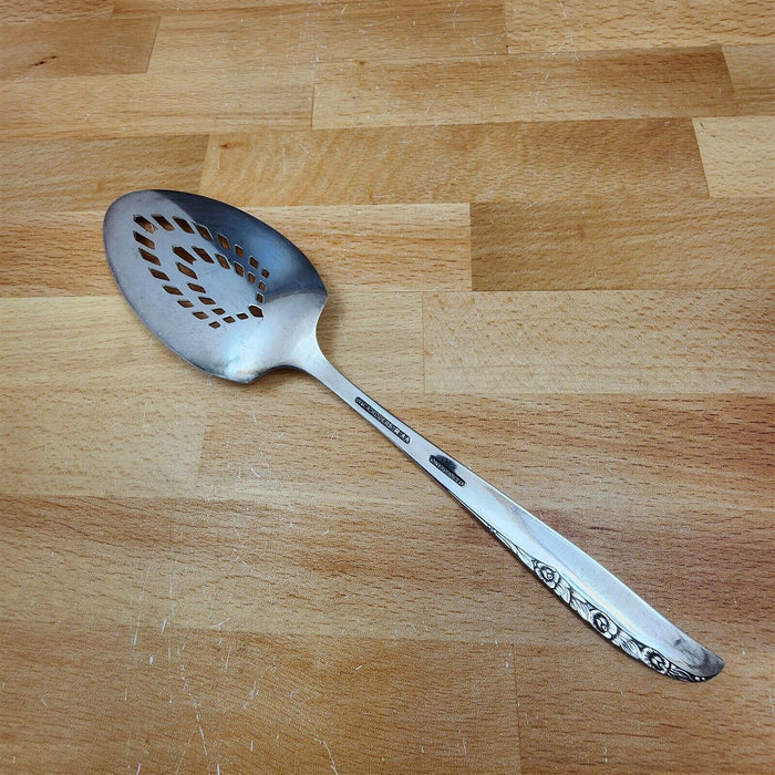 Solid Pierced Pie Server Brittany Rose Silverplate 1948 Flatware by Oneida 9.5"