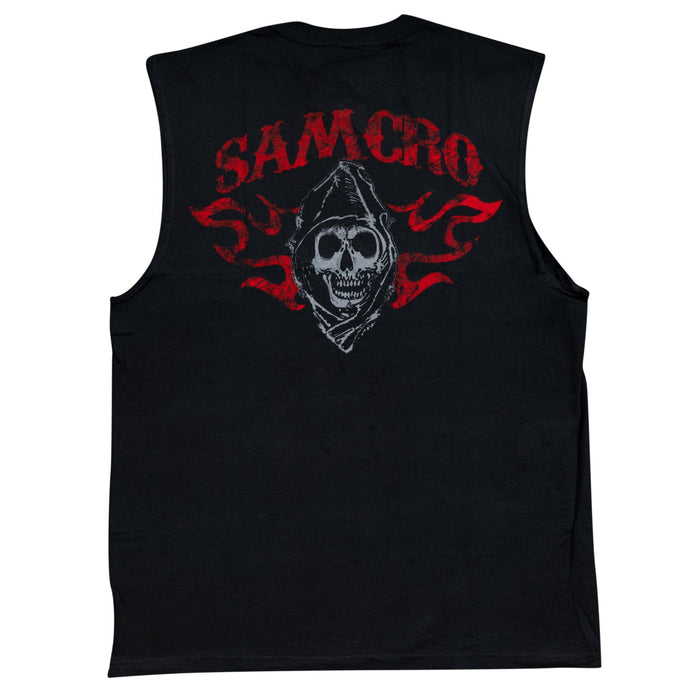 Sons Of Anarchy SOA Reaper Logo Crow Black Sleeveless T-Shirt - TVStoreOnline