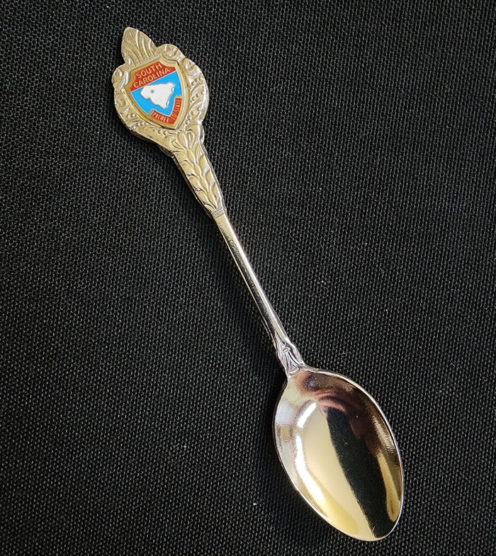 South Carolina Blue Collectible Travel Souvenir Spoon Palmetto State Vintage
