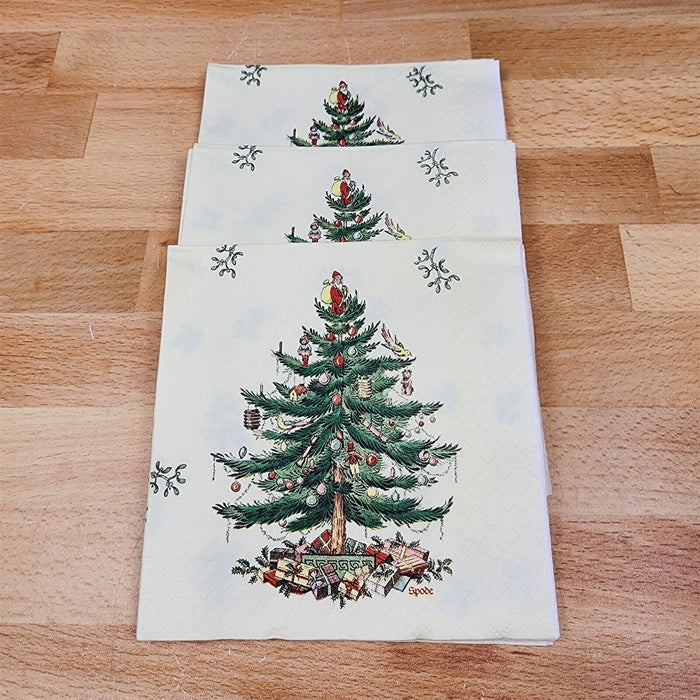 Spode Christmas Tree Set of 18 Paper Napkins 5" Square