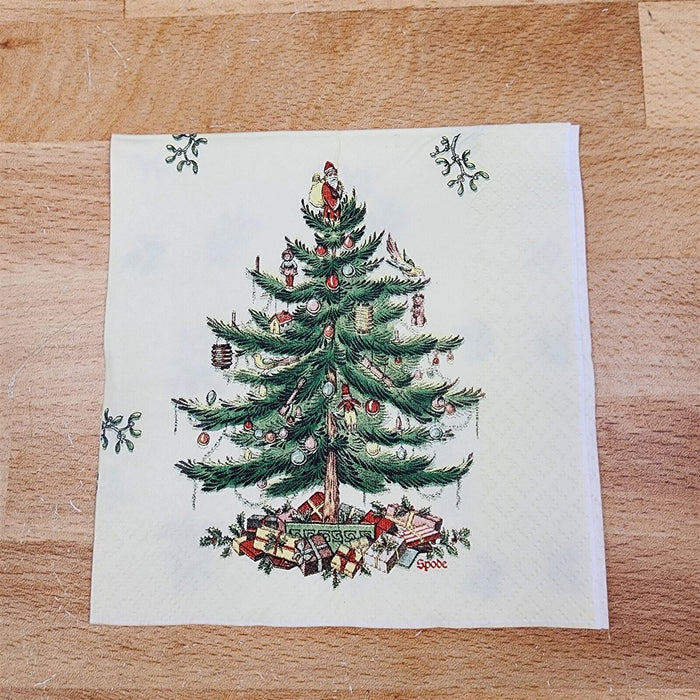 Spode Christmas Tree Set of 18 Paper Napkins 5" Square