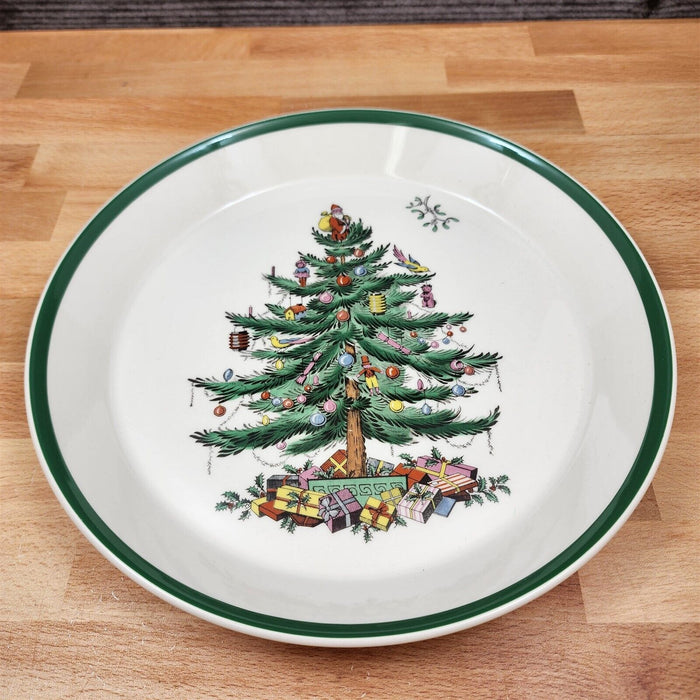 Spode England Christmas Tree Bread & Butter 4 Plates 6.5" Green Rim England