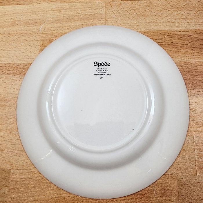 Spode England Christmas Tree Bread & Butter 4 Plates 6.5" Green Rim England