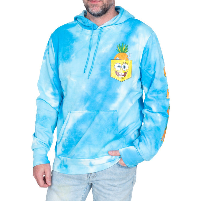 SpongeBob Pineapple House Blue Tie Dye Sweatshirt Pull Over Hoodie