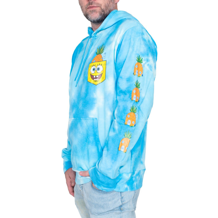 SpongeBob Pineapple House Blue Tie Dye Sweatshirt Pull Over Hoodie