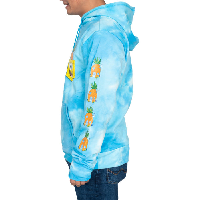SpongeBob Pineapple House Blue Tie Dye Sweatshirt Pull Over Hoodie