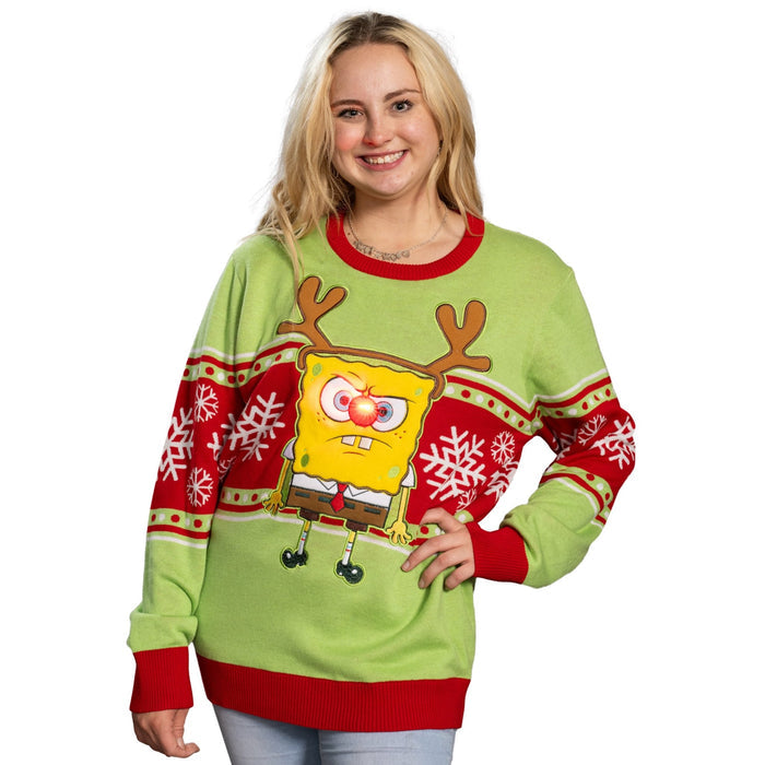 Spongebob Tangled LED Lights Sweater - TVStoreOnline