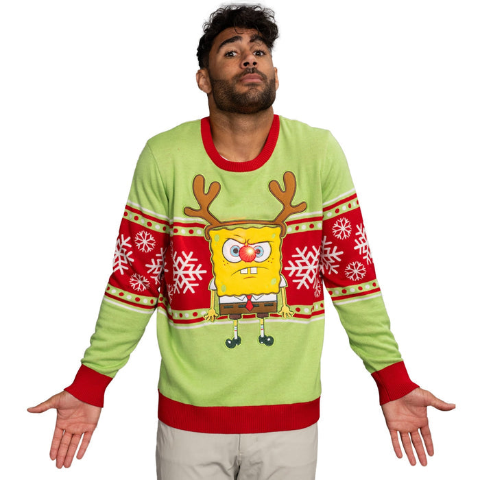 Spongebob Tangled LED Lights Sweater - TVStoreOnline