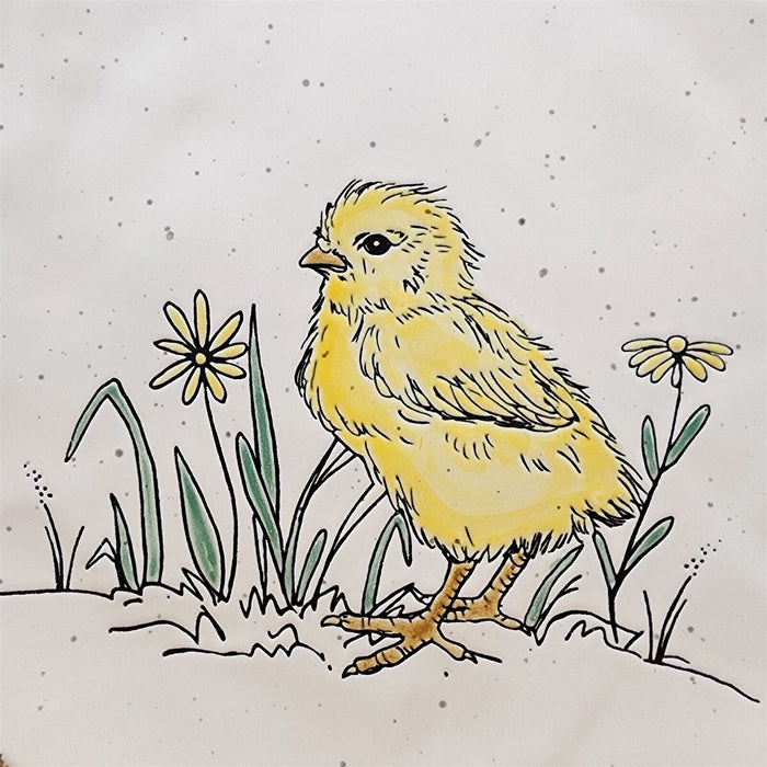 Spring Chick Plate Dinner Decorative Embossed Chickadee 10.5" by Blue Sky