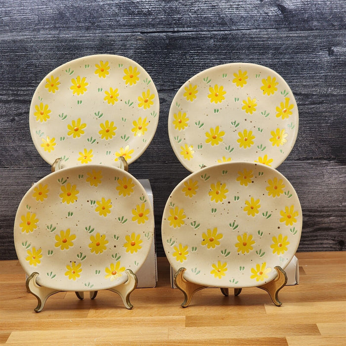 Spring Daisy Set of 4 Appetizer 6" Plate Embossed Appy by Blue Sky
