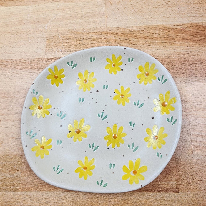 Spring Daisy Set of 4 Appetizer 6" Plate Embossed Appy by Blue Sky